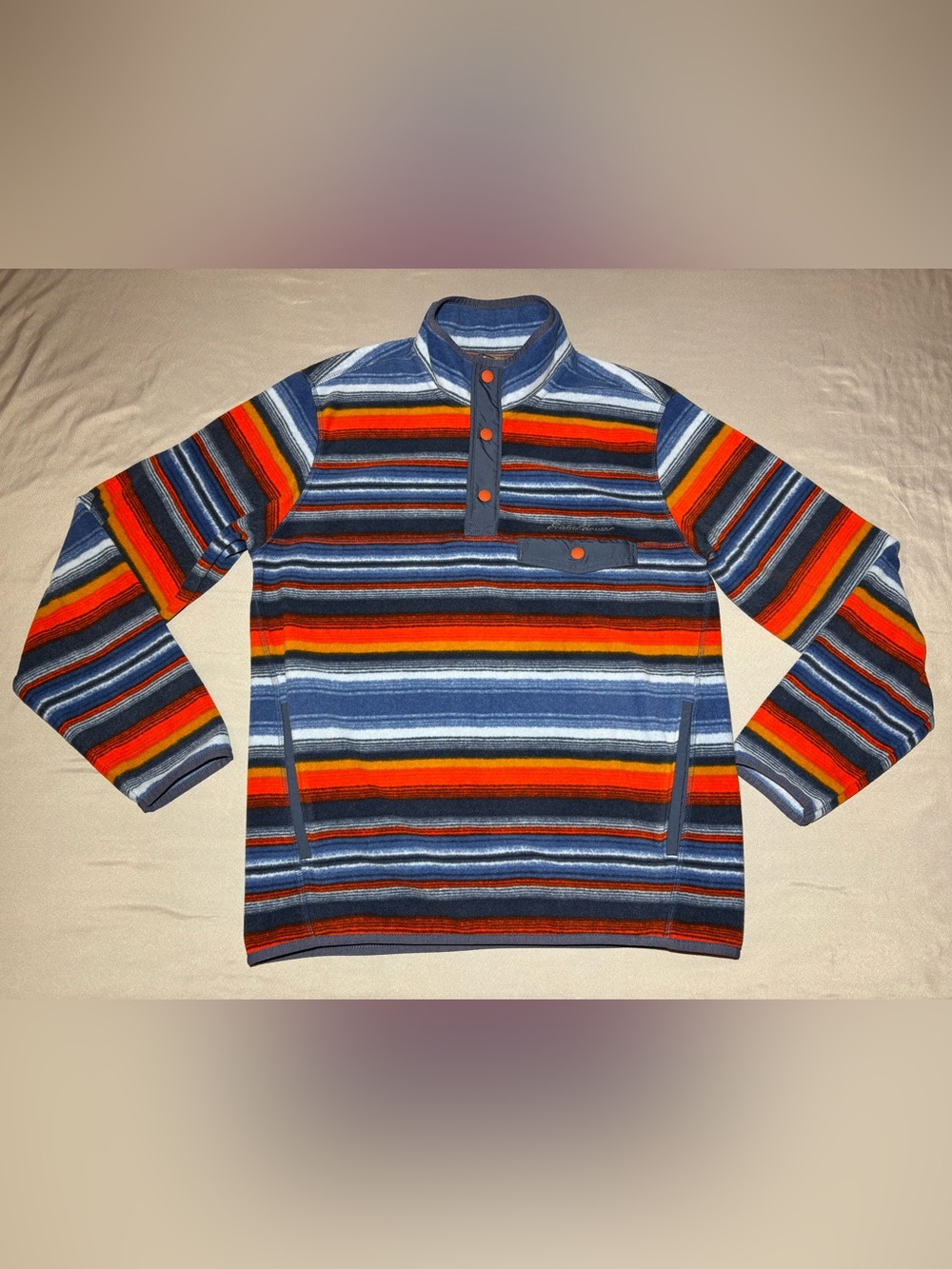 Eddie Bauer Chutes Mock Neck Fleece 1/4 Bottom Pullover Sweater Men’s Size S